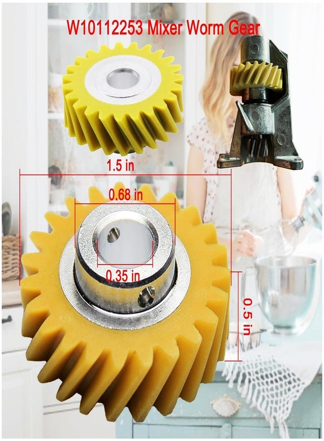 ZLLITONS W10112253 Mixer Worm Replacement W10380496 Carbon Brushes Gear for Whirlpool & KitchenAid Mixers Replace Parts 4162897 4169830 AP4295669(4-PCS) - Image 3